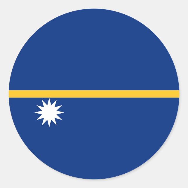 Adesivo Redondo Nauruan Flag, Nauru (Frente)