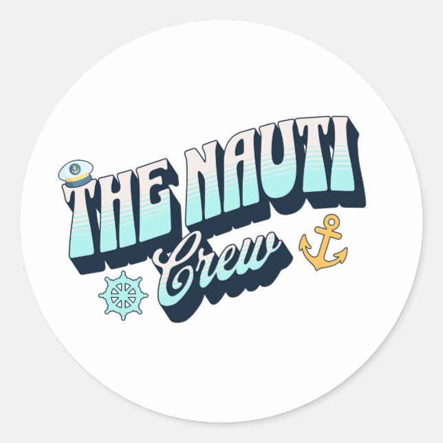 Adesivo Redondo nauti bachelorette party (Frente)