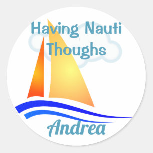 Adesivo Redondo Nauti pensa em veleiro náutico