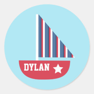 Adesivo Redondo Náutico De Caieira Para Pequenos Marinheiros