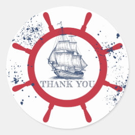 Adesivo Redondo Náutico Obrigado Favor