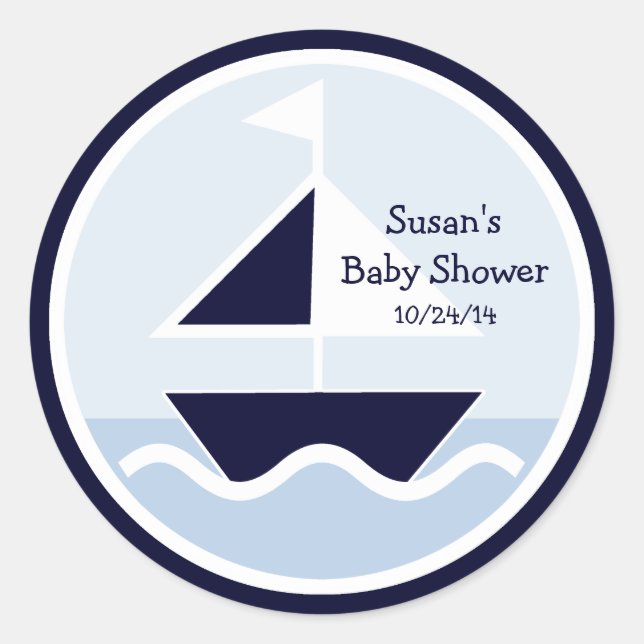 Adesivo Redondo Náutico/William/Veleiro/Autocolante/Topo do Cupcak (Frente)
