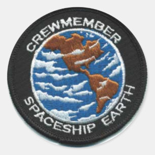 Adesivo Redondo Nave espacial Terra