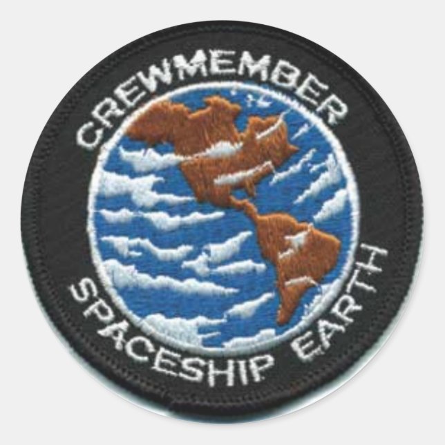 Adesivo Redondo Nave espacial Terra (Frente)