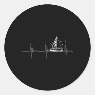 Adesivo Redondo Navegação À vela Pulsação Pulsação Ekg Barco Pulso
