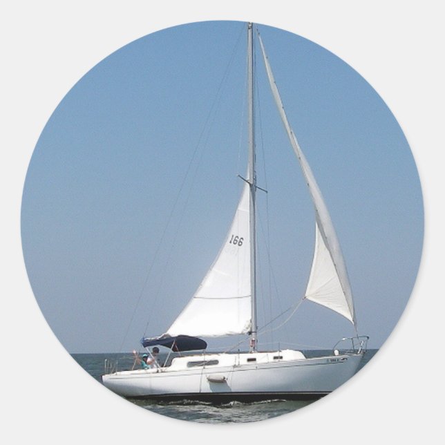 Adesivo Redondo Navegação no lago Pontchartrain Stickers (Frente)