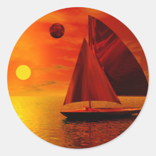 Adesivo Redondo Navegação no Sunset