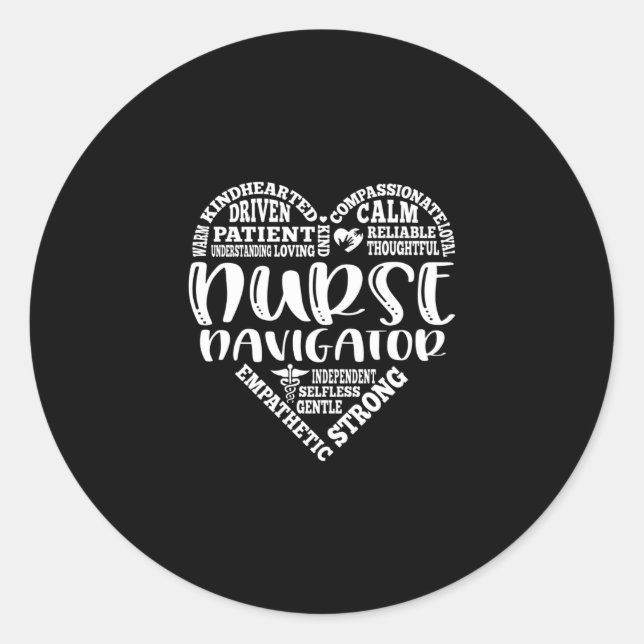 Adesivo Redondo Navegador de enfermeiras, apreciação de enfermeira (Frente)