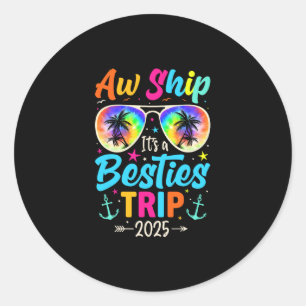 Adesivo Redondo Navegar É Uma Viagem de Amigas 2025 Cruzeiros de F