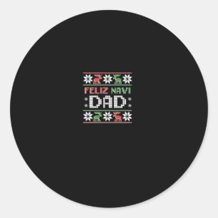 Adesivo Redondo Navi Pai Navidad Funny Christmas Ugly Sweater Fath