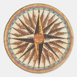 Adesivo Redondo Navigação do navegador do compasso do navio