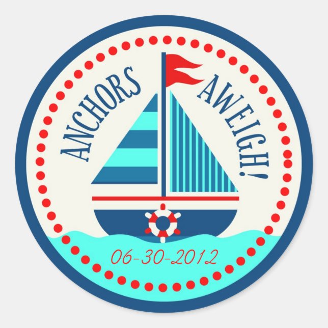 Adesivo Redondo Navio Ahoy!Sticker C (Frente)