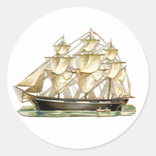 Adesivo Redondo Navio alto clássico