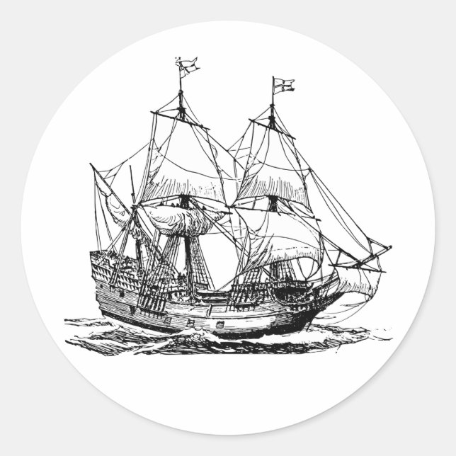 Adesivo Redondo Navio de Colombo (Frente)