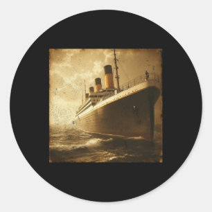 Adesivo Redondo Navio de Cruzeiro Rms Titanic Vintage Partida Home