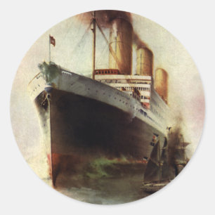 Adesivo Redondo Navio de cruzeiros do transporte das viagens
