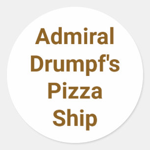 Adesivo Redondo Navio de Pizza do Almirante Drumpf Hankamer Artjun