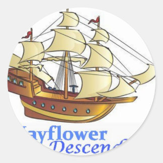 Adesivo Redondo Navio de vela descendente Mayflower