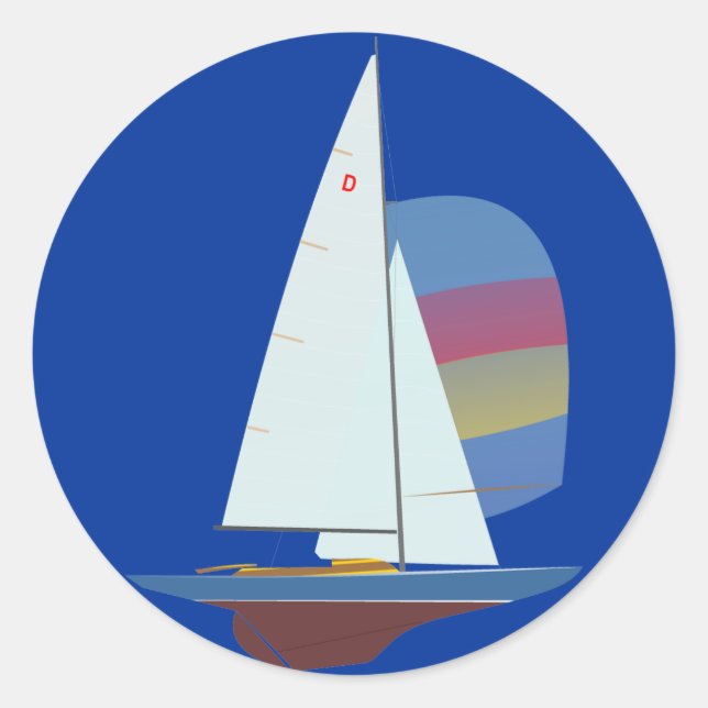 Adesivo Redondo Navio de vela Dragão Um Design (Frente)