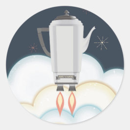 Adesivo Redondo Navio-foguete de percolador para potes de café fic