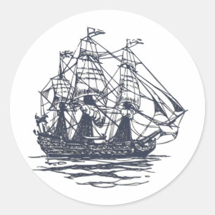 Adesivo Redondo Navio náutico