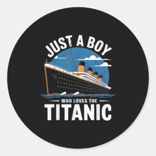 Adesivo Redondo Navio Titanic Apenas um Menino que Ama o Cruzeiro 