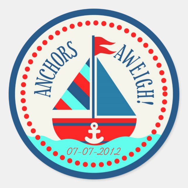 Adesivo Redondo Navios Ahoy! Vinheta B (Frente)