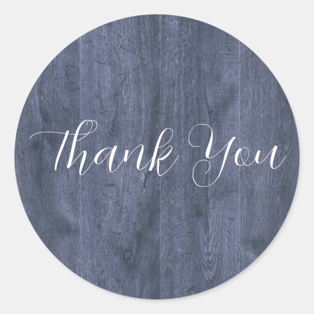 Adesivo Redondo Navy Wood Eucalyptus Wedding Round Stickers (Frente)