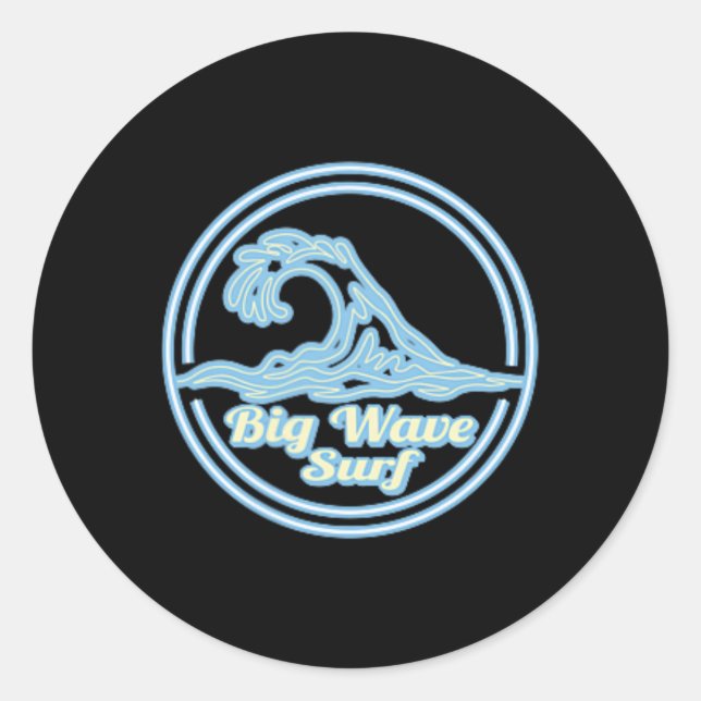 Adesivo Redondo Nazaré Portugal Big Wave Surf Club, Surfing Graphi (Frente)