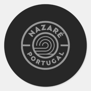Adesivo Redondo Nazaré Portugal Surf de Grandes Ondas Surf 