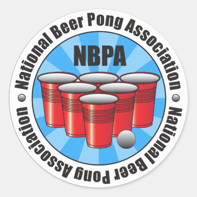 Adesivo Redondo NBPA - Associação Nacional de Pong de Cerveja - St (Frente)