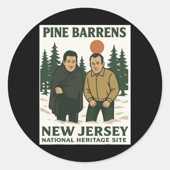 Adesivo Redondo Ne Barrens New Jersey Graphic Design  (Frente)