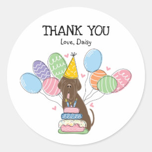 Adesivo Redondo Neapolitan Mastiff Birthday Favor Tags Sticker