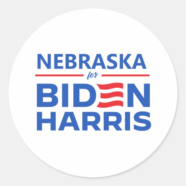 Adesivo Redondo Nebraska para Biden Harris (Frente)