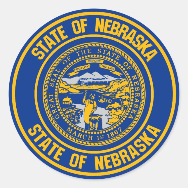 Adesivo Redondo Nebraska Round Emblem (Frente)
