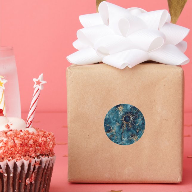 Adesivo Redondo Nebula Dark Sun Envelope Personalizado Astronomia (Festa)