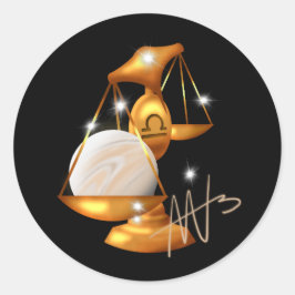 Adesivo Redondo Nebula Libra Vênus Zodiac