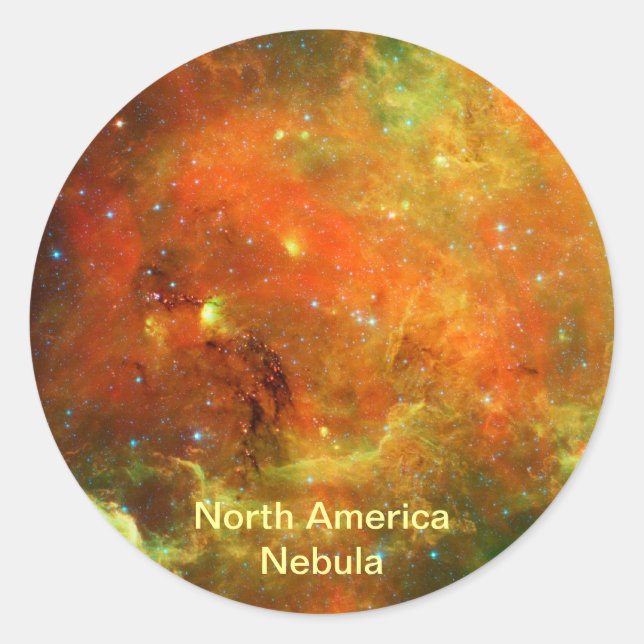 Adesivo Redondo Nebulosa da América do Norte (Frente)