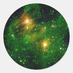 Adesivo Redondo Nebulosa de Nuvem de Gás Verde GL490 - Foto Espaci