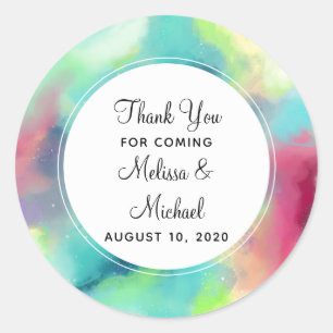 Adesivo Redondo Nebulosa do Espaço Verde Moderno e Vermelho