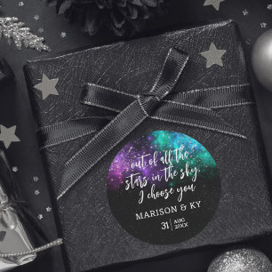 Adesivo Redondo Nebulosa Espacial Céu Celestial Nebula Dourada Cas