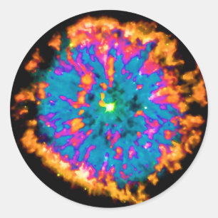 Adesivo Redondo Nebulosa Planetária NGC 6751 Pop Art Psicodélico