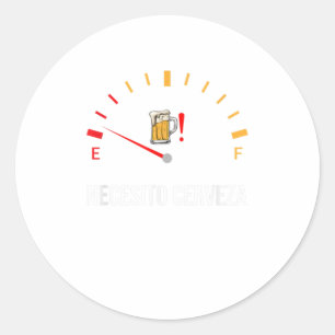 Adesivo Redondo Necesito Cerveza Funny citação espanhola preciso