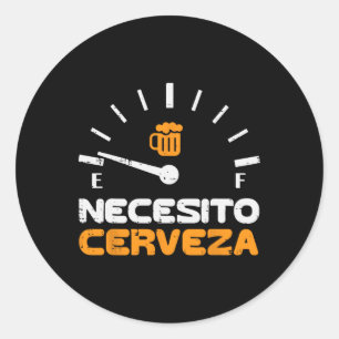Adesivo Redondo Necesito Cerveza Funny Espanhol Mexicano Cinco De 