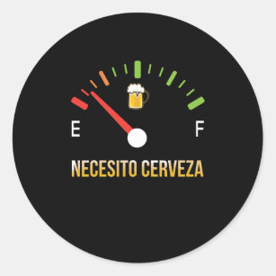 Adesivo Redondo Necesito Cerveza Preciso de cerveja em espanhol