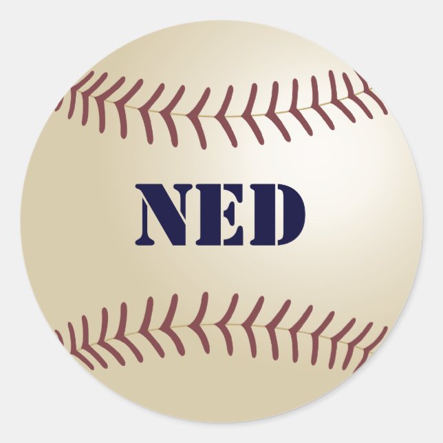 Adesivo Redondo Ned Baseball Sticker / Selo (Frente)