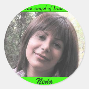 Adesivo Redondo NEDA SOLTANI, O Anjo do Irã, Neda