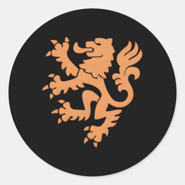 Adesivo Redondo Nederland Emblem Lion Países Baixos (Frente)