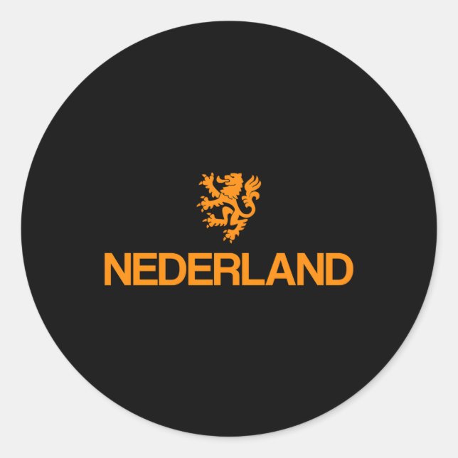 Adesivo Redondo Nederland Emblem Lion Países Baixos (Frente)