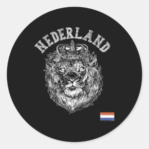 Adesivo Redondo Nederland Reto Países Baixos Leão Holanda Holandês